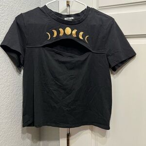 Hot Topic cut out moon phase crop top